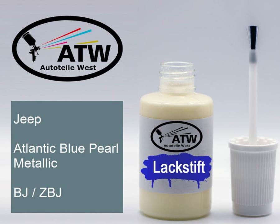 Jeep, Atlantic Blue Pearl Metallic, BJ / ZBJ: 20ml Lackstift, von ATW Autoteile West.